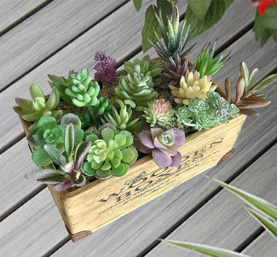 Assorted Faux Succulent Plant 10 pc Set – Artificial / Fake Realistic Indoor