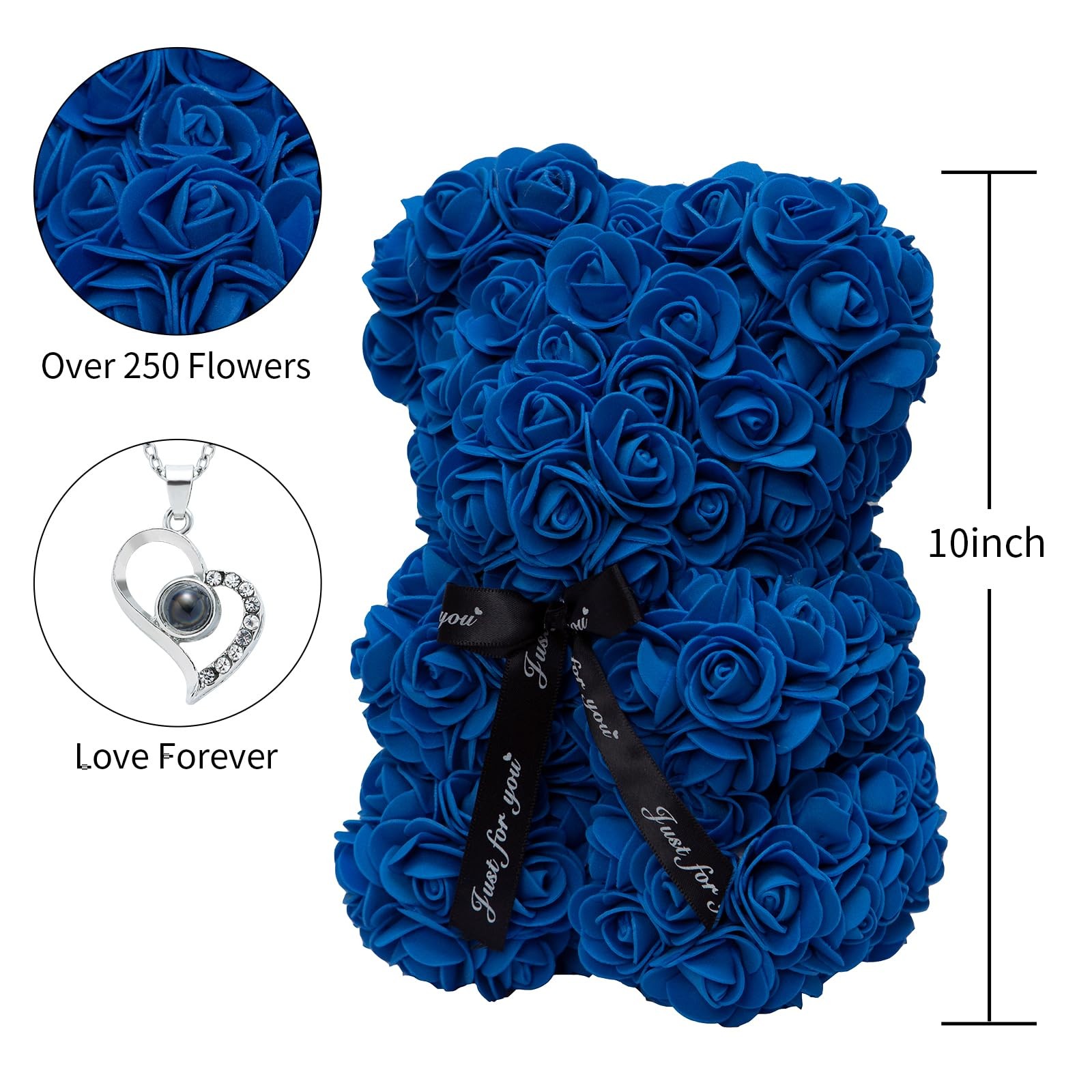 DuHouse Rose Bear Rose Teddy Bear Flower Gift Box for Valentines Gifts Annive