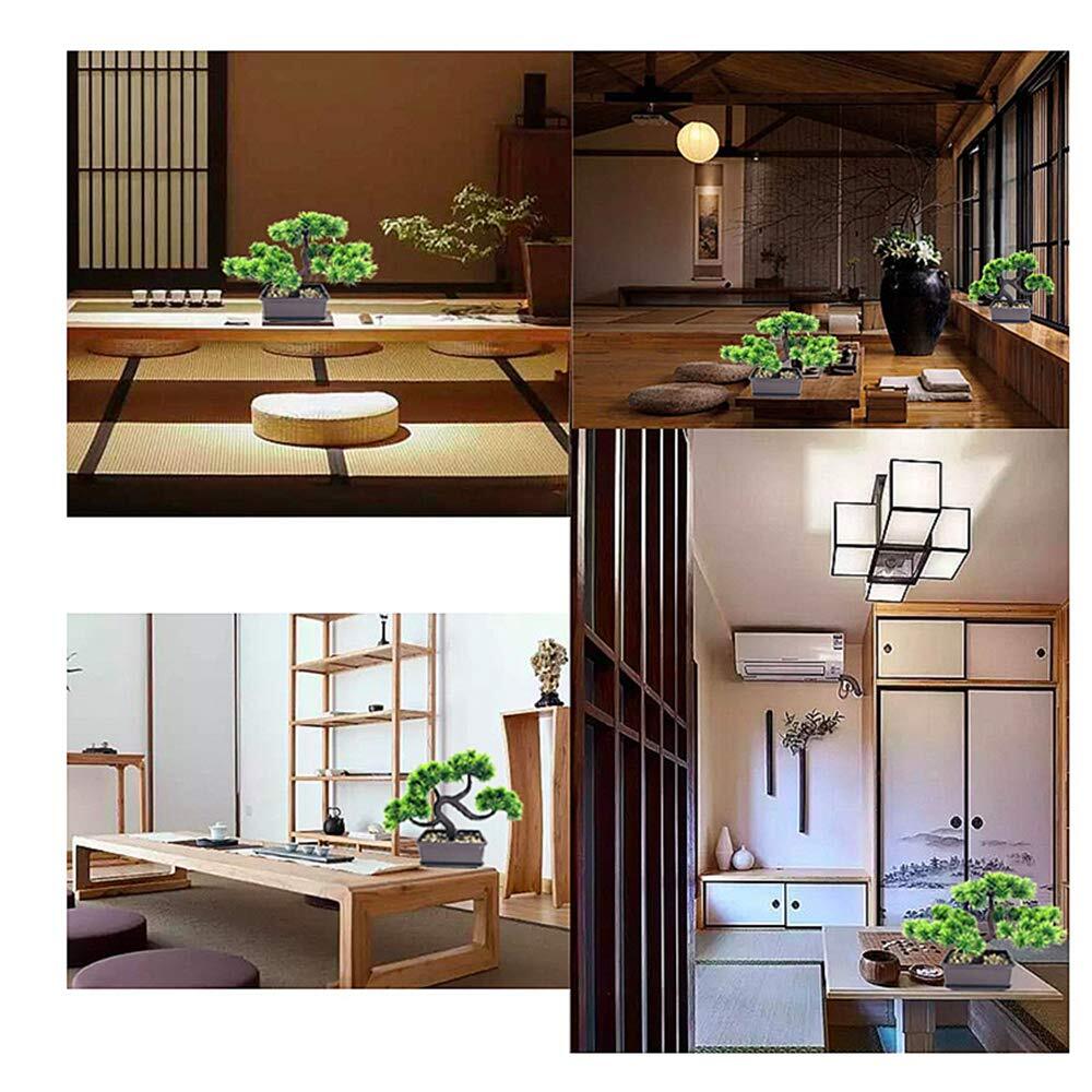 2 Pack Potted Artificial Bonsai Pine Trees Fake Japanese Zen Garden Decoration