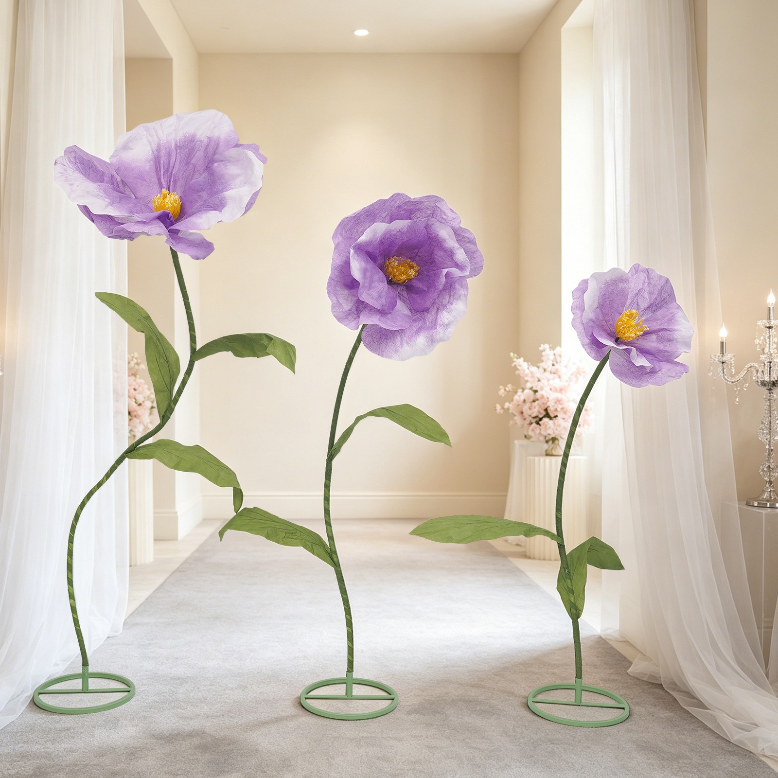 Three Different Sizes Artificial Floral Decoration For Weddings Home Party