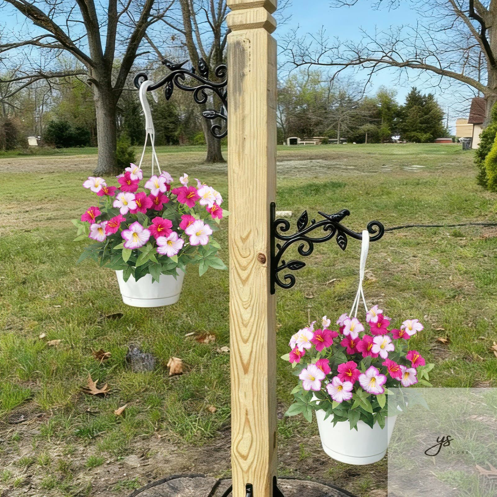 2Pcs Artificial Flowers for Outdoors Fake Plants Outside Spring Summer Decoratio