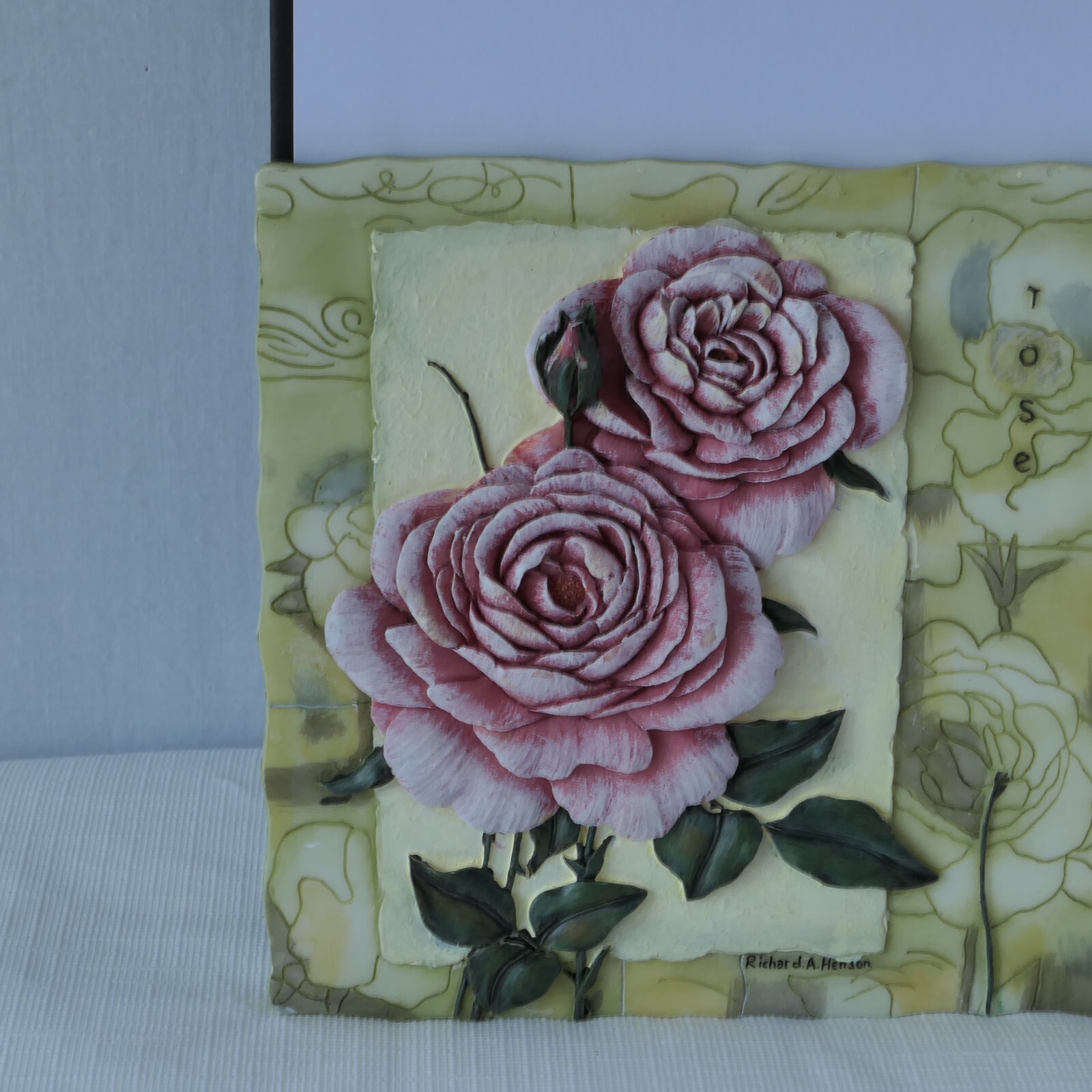 Floral Columbine 3-D Wall Tile Plaques Richard A Henson Cottagecore Farm Country