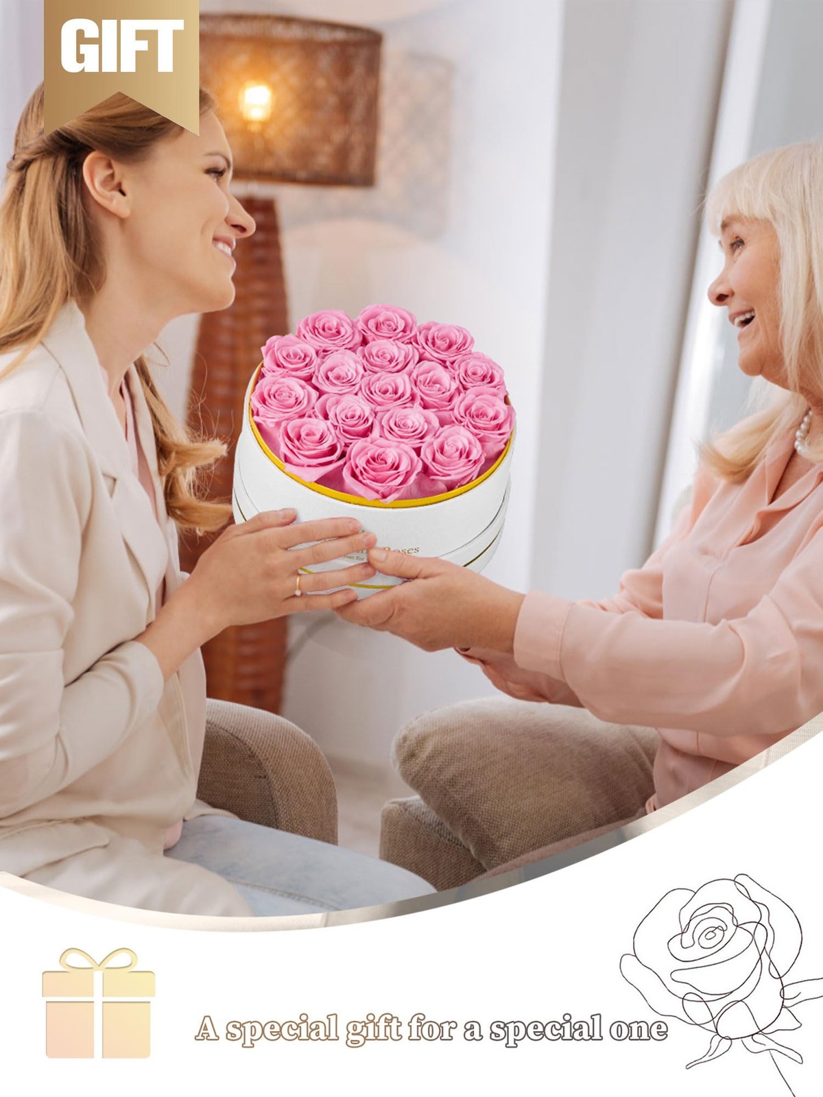 16 Preserved Roses Forever Flowers Real Roses in a Box Mother’s Day Birthday …