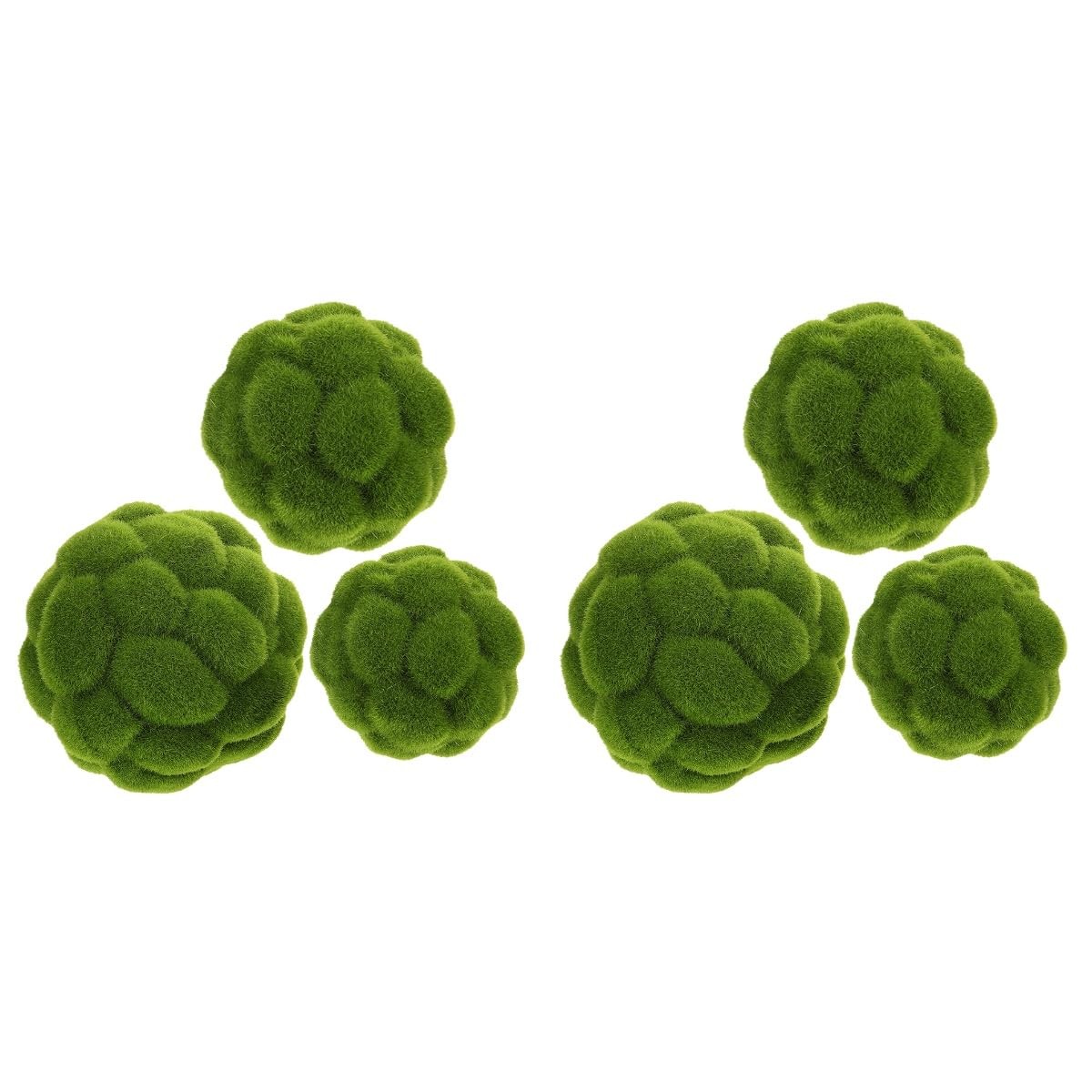 Artificial Topiary Balls 3 Sizes Set 2.3In 4.7In 5.9In Faux Green Moss Orbs D…