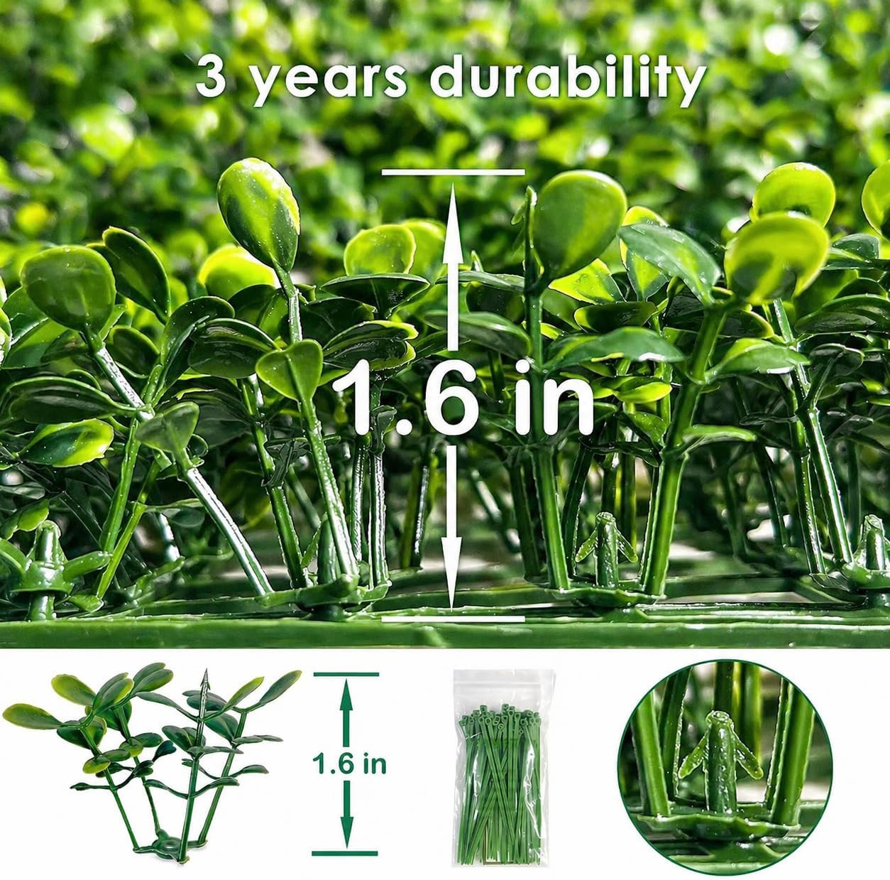 Artificial Grass Wall Panel,10″X 10″(12Pcs) Boxwood Faux Green Wall Panels for I