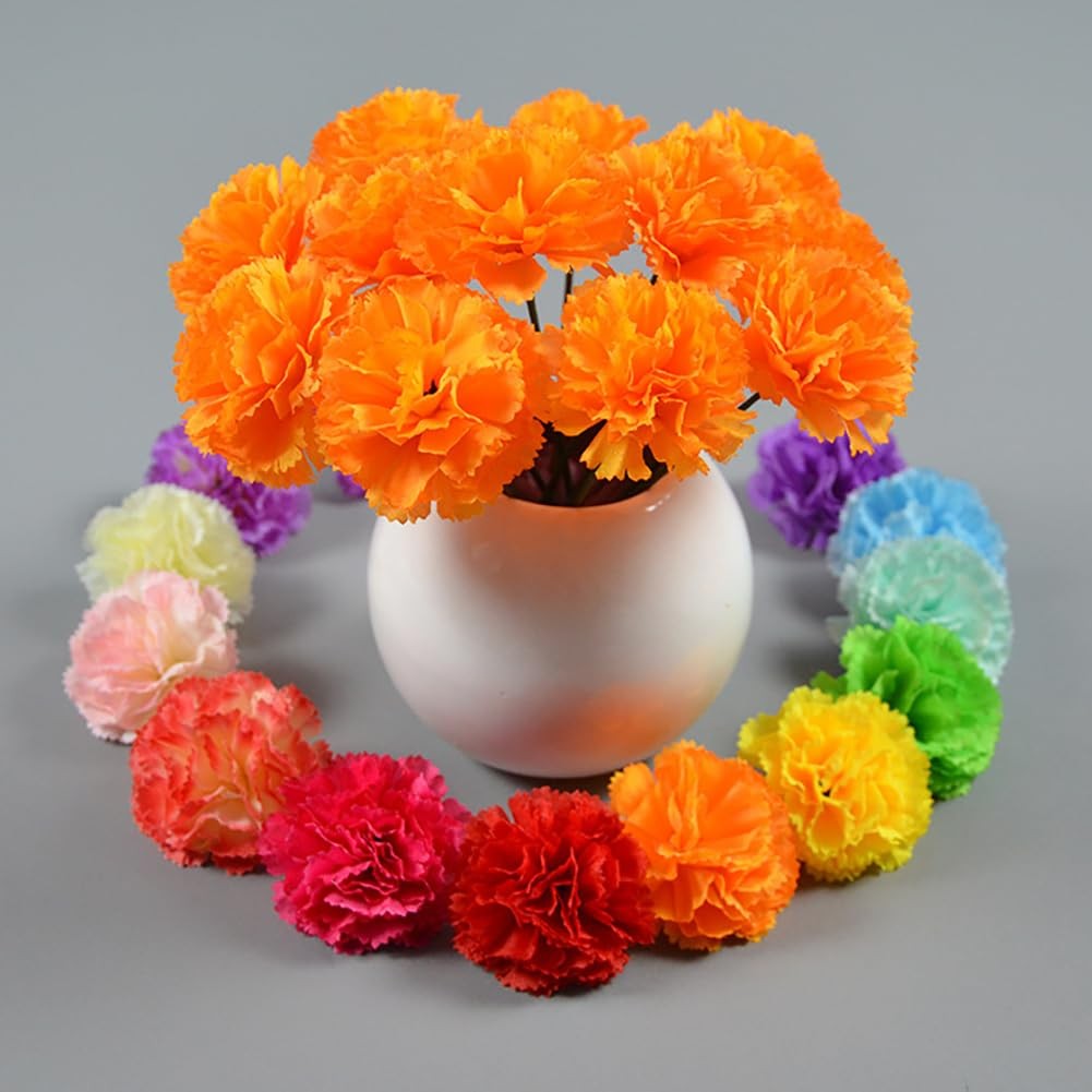 30 Pcs Artificial Marigold Flower Heads Fake Diwali Flowers Halloween Faux Fl…