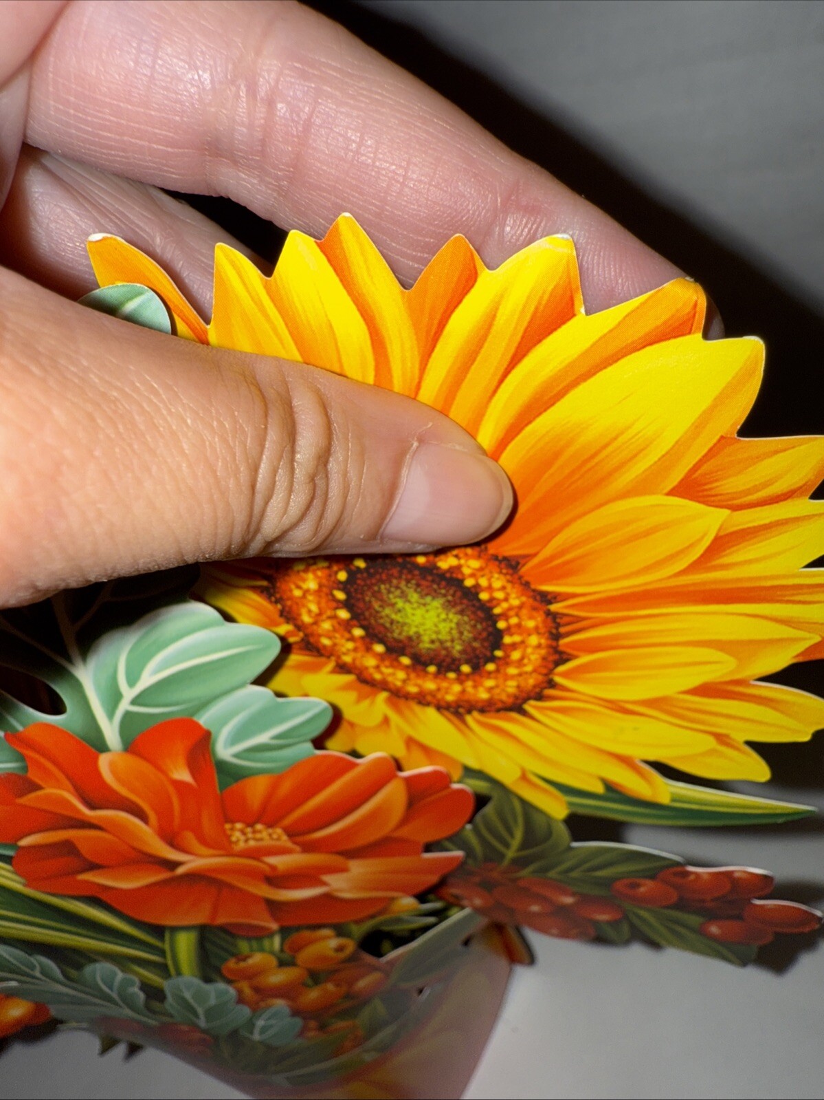 Fresh Cut Paper Flower Arrangement Thanksgiving Fall Autumn Cottage Decor