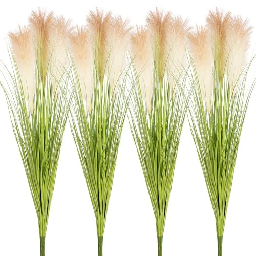Artificial PlantsPCS 33.5“Fake Plant Tall Onion Fake 4 Onin Grass+pampas
