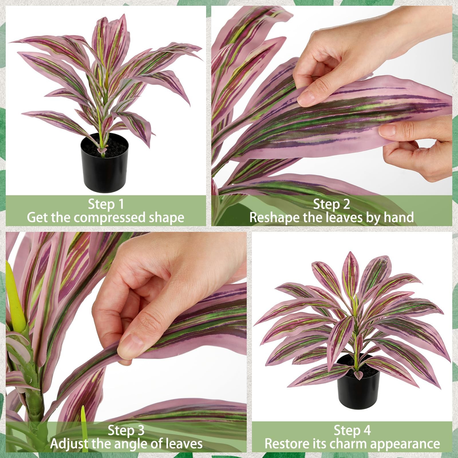 Artificial Plants Indoor with Pot, 19″ Fake Potted Plants Medium Artificial D…