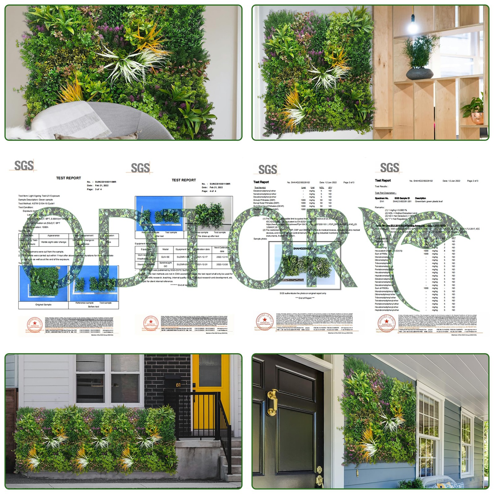 Artificial Greenery Grass Wall Panels: 20”x 20” 12P(33.5 sqft)