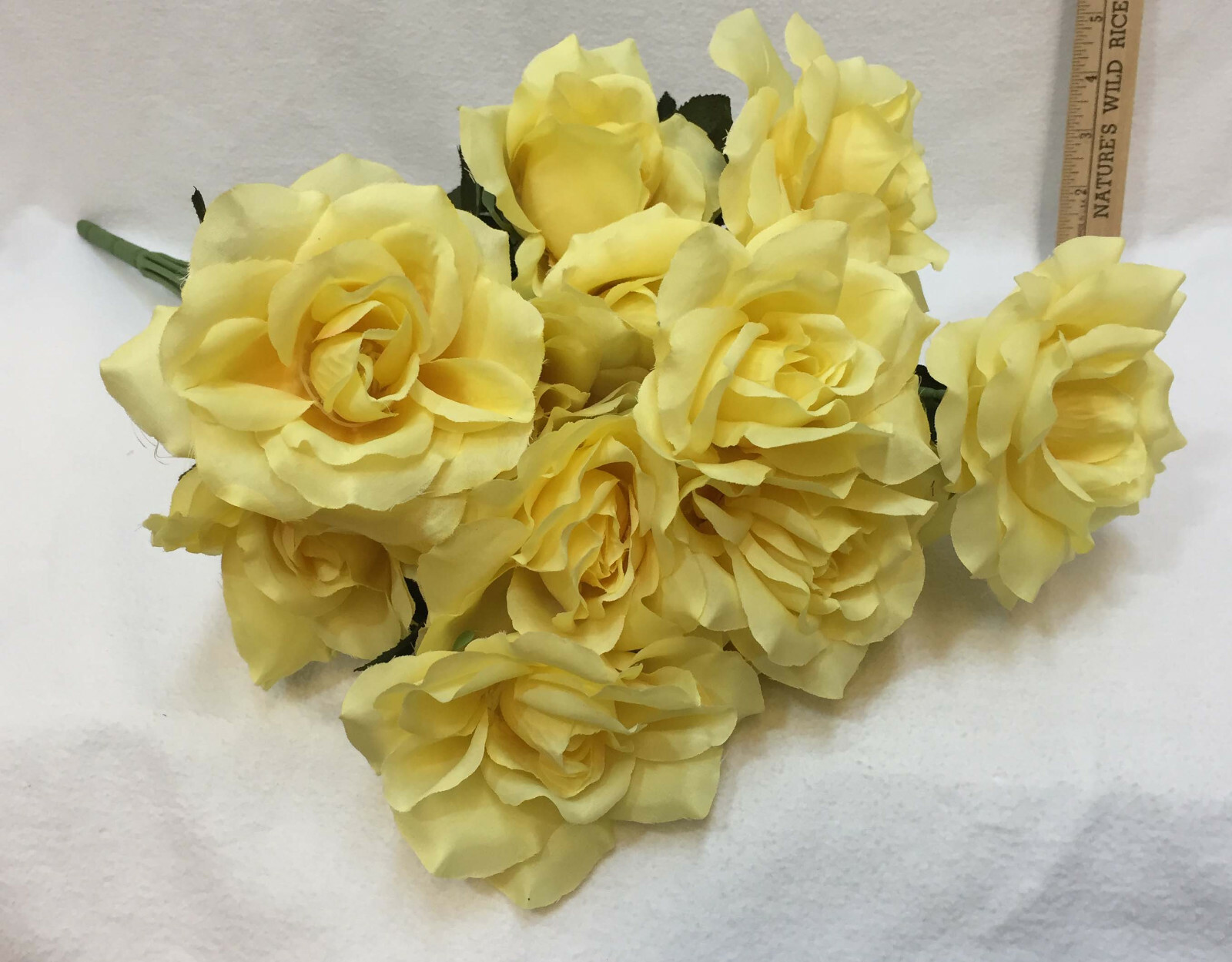 Yellow Rose Flower Plants Sticks Artificial Plant Floral Décor Set 2 20″ Long