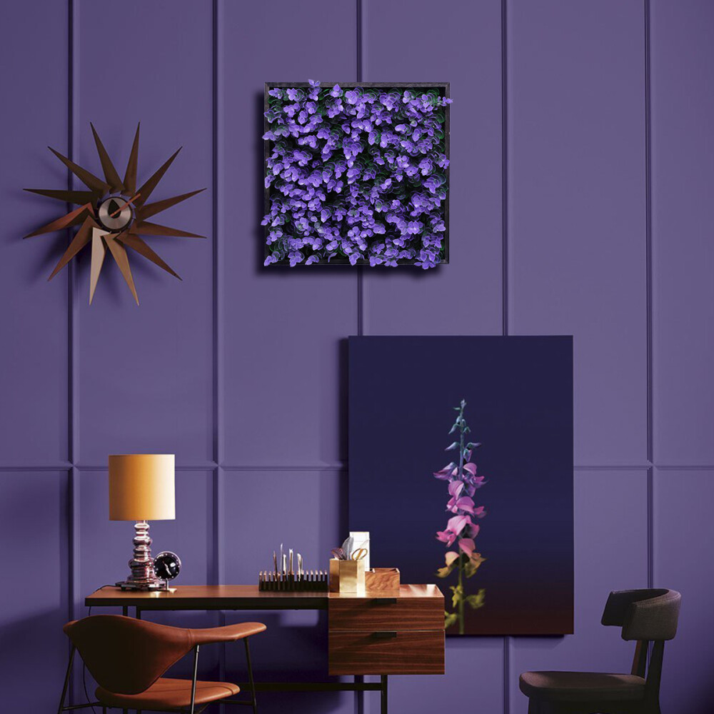 Wood Wall Planter Vase & Artificial Plants Wall Decor Living Room Lounge Office