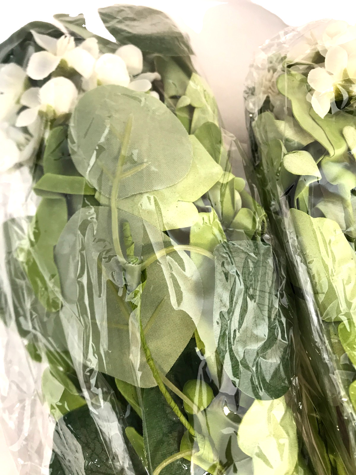 Artificial Eucalyptus Stems Faux Greenery Branches White Faux Flowers 2 Pack