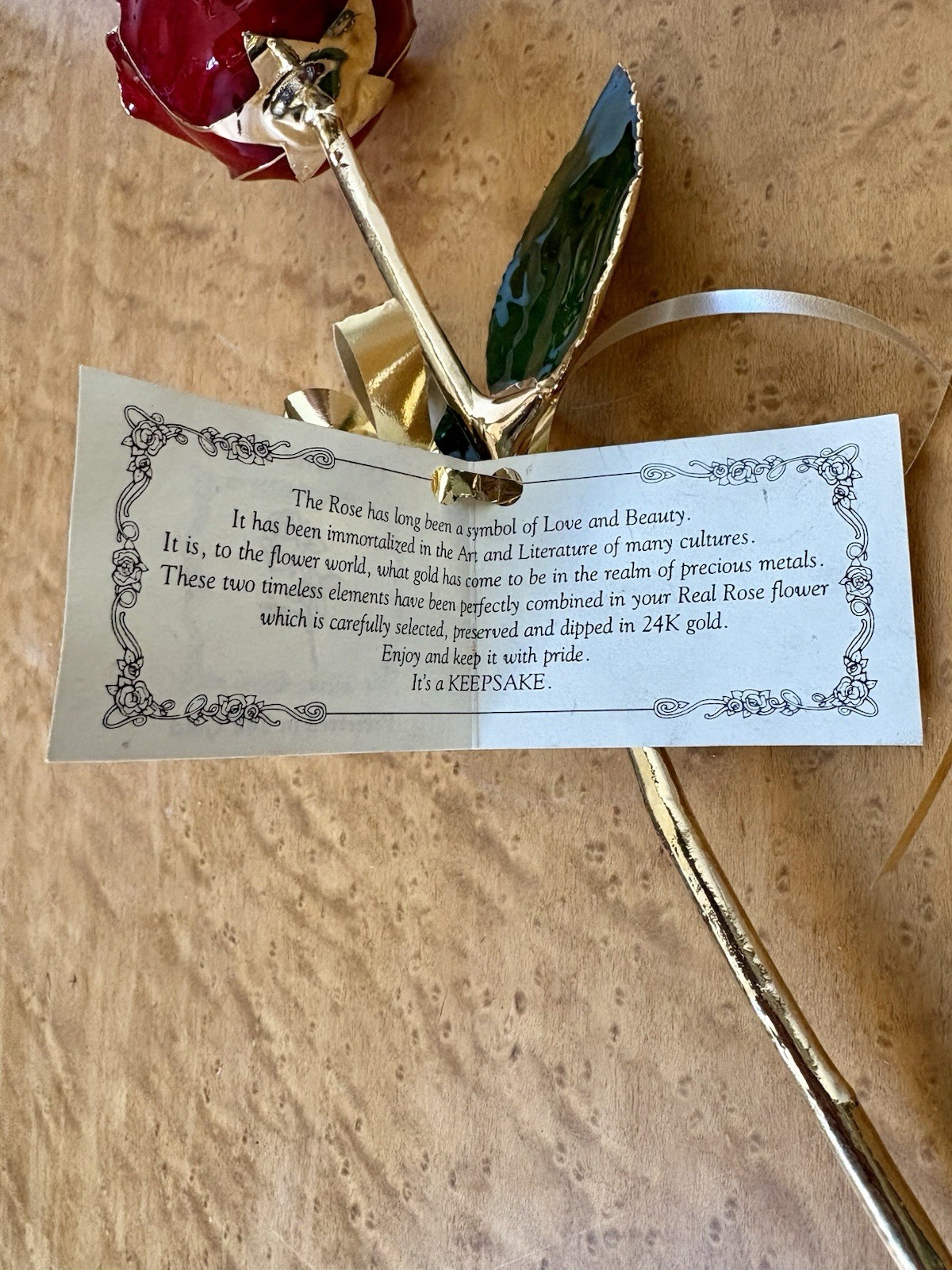 Genuine Rose Preserved and Dipped in 24k Gold