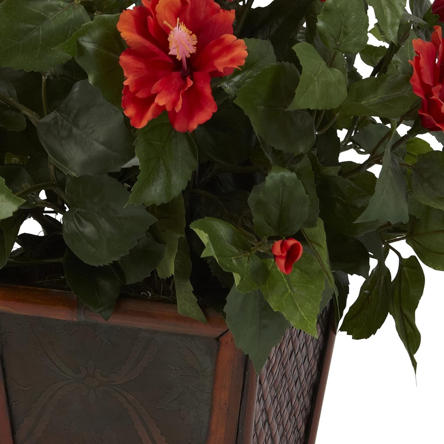 Stunning 39″ Hibiscus Topiary – Lifelike Indoor/Outdoor Decor Plant
