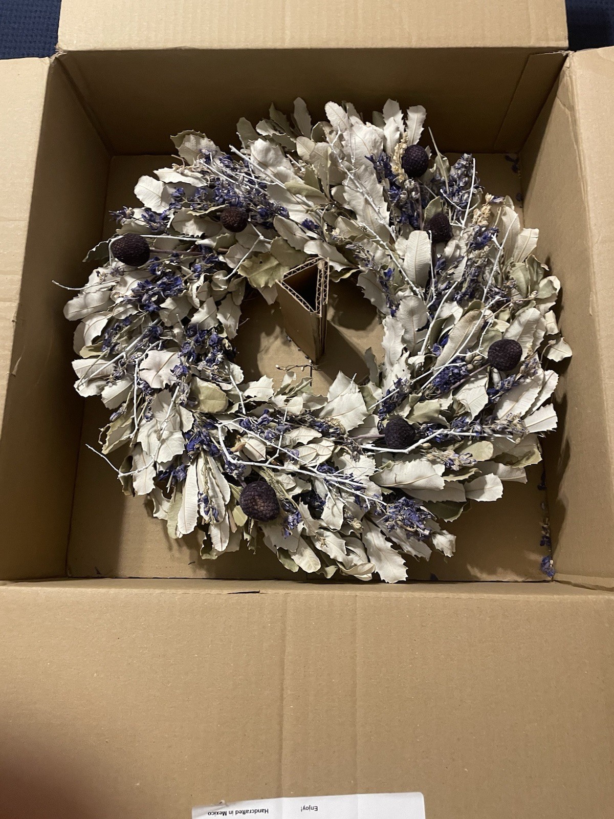 New Rustic Dried Floral Wreath for Wall Or Front Door Display