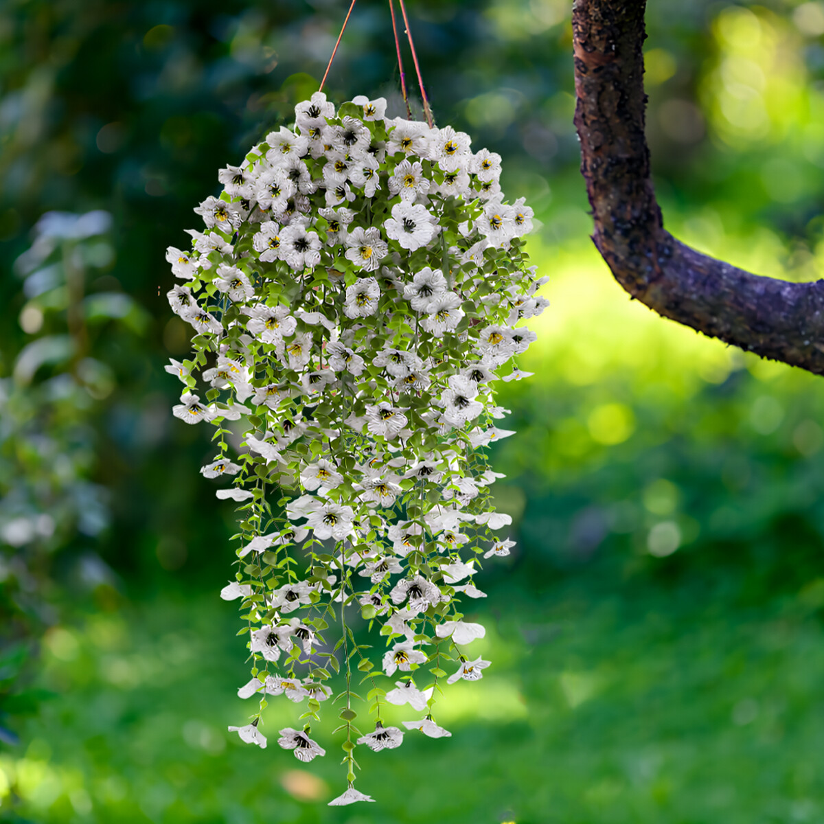 4Pcs Artificial Flowers, Plastic Plants for Outdoor Indoor Hanging Decoration