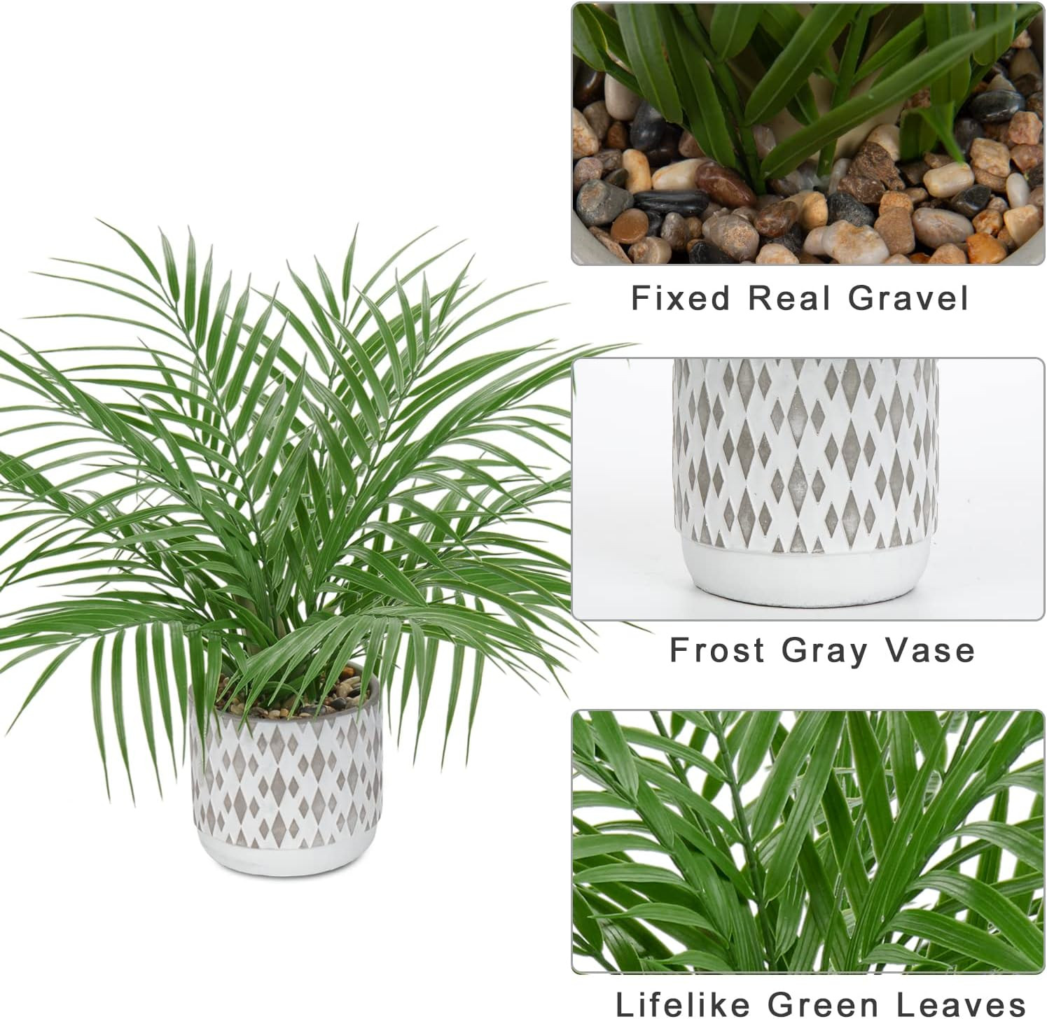 Large Artificial Potted Plants Fake Palm Plants 16″ Faux Green Plant P