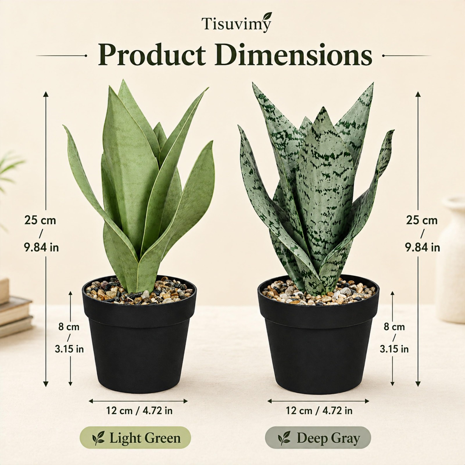 Artificial Snake Plant, Small Faux Sansevieria Plant in Pot, Fake Potted Plan…
