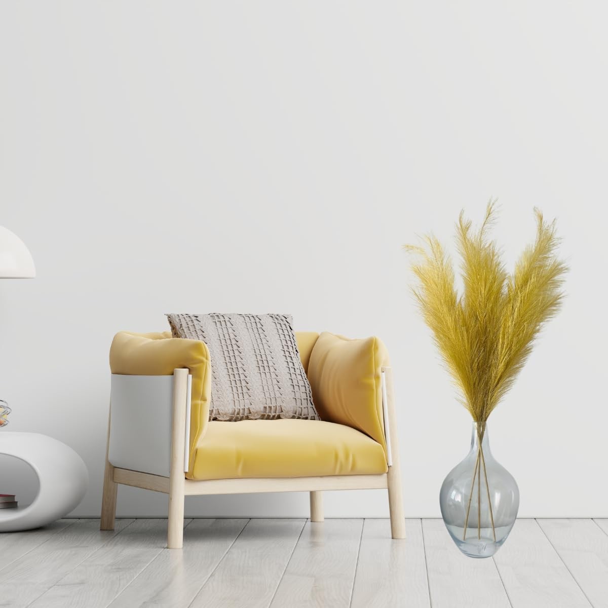 Gold Pampas Grass Decor, 3 Stems x 115cm/45in