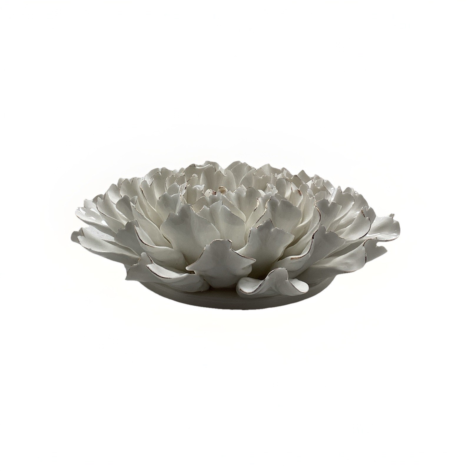 8” Ceramic Wall Flower White, New In Original Box