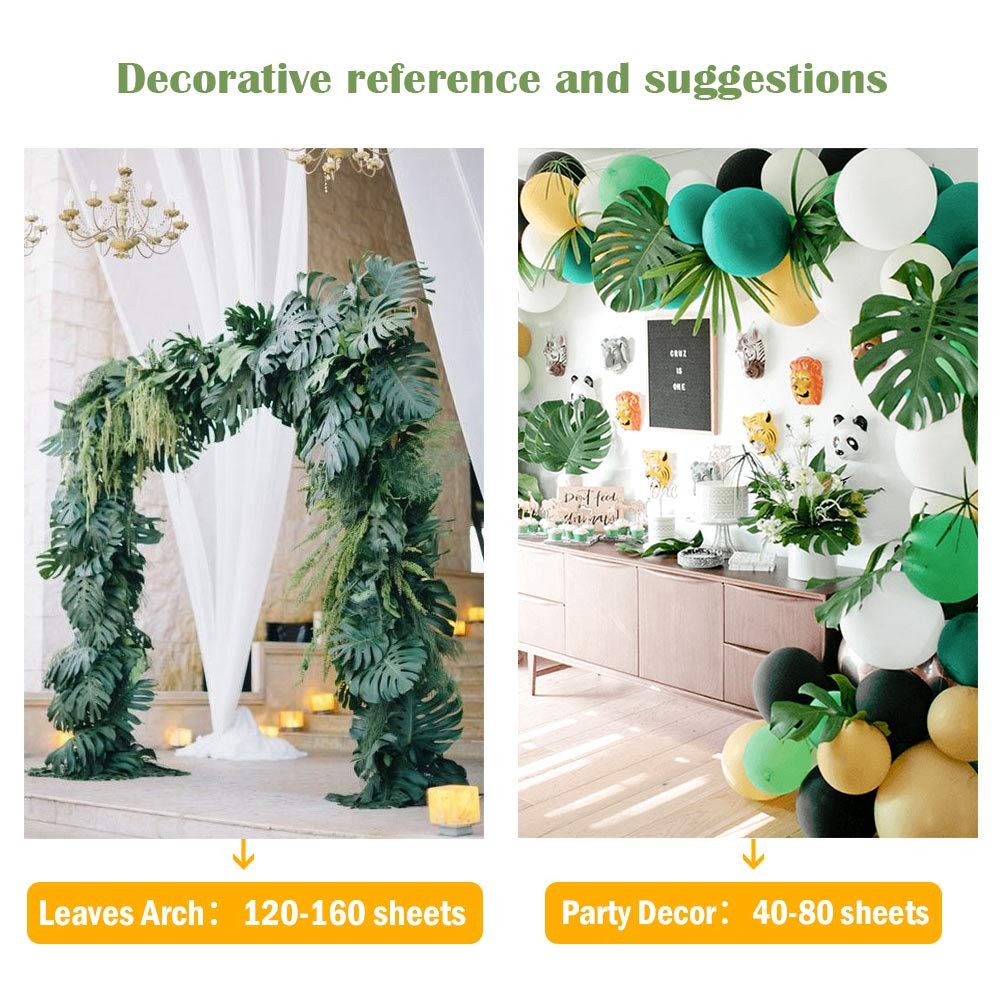48 Pcs Palm Leaves, Artificial Tropical Monstera Fake Leaves, Fake Palm Leaf …