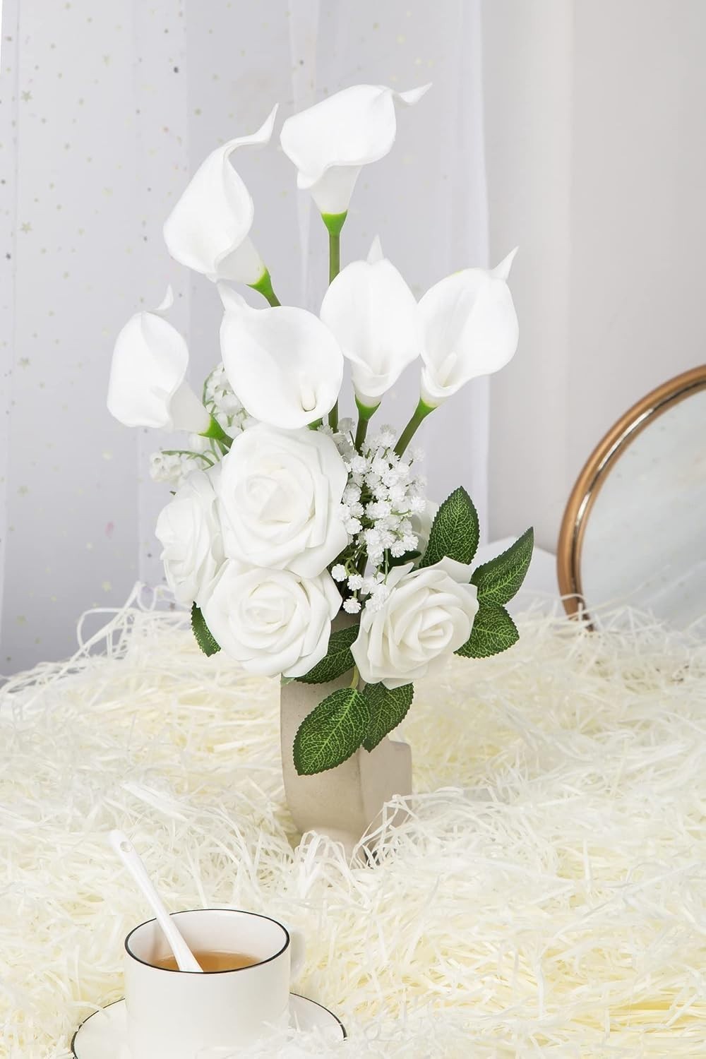 Coferset 20Pcs Fake Calla Lily Flowers Real Touch Latex Artificial Calla Lilies