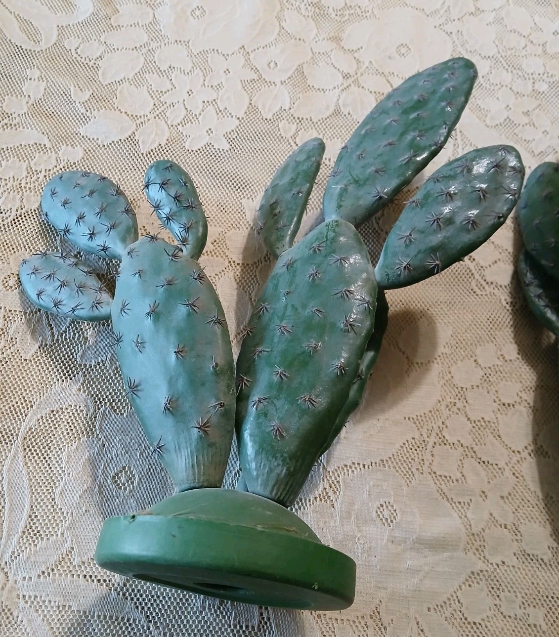Artificial Cactus Plant 15 Inch Faux Desert Cacti Fake Plastic 70s 80s Vintage