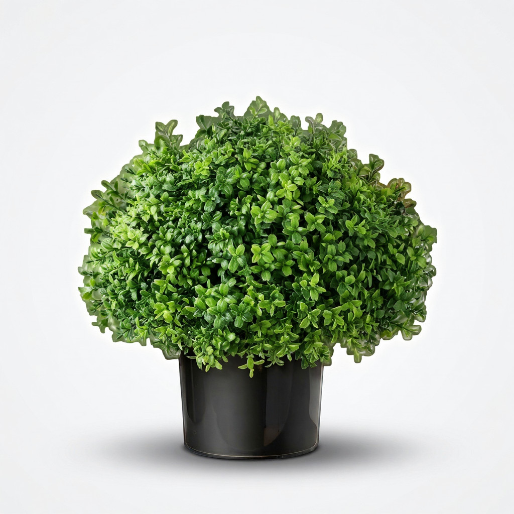 Set of 2 Artificial Boxwood Topiary Ball Trees UV Resistant Potted Plants