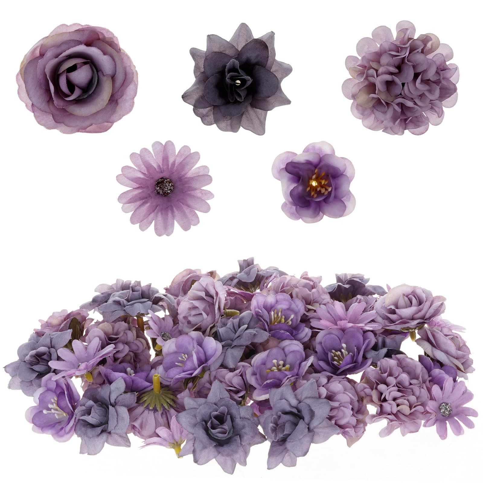 50pcs Faux Artificial Flower Heads Small Flower Heads for Wedding Baby Shower…