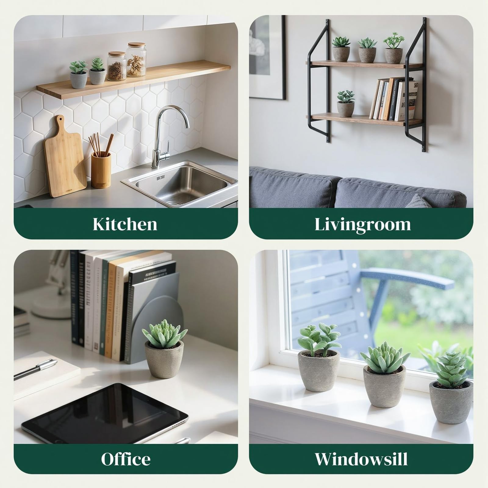 6PCS Small Fake Plants Artificial Succulents Plants for Home Office Bathroom …