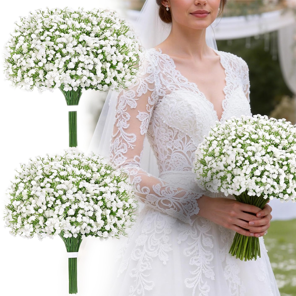Artificial Flowers Gypsophila Bunch Real Touch Fake Plants DIY For Money Bouquet