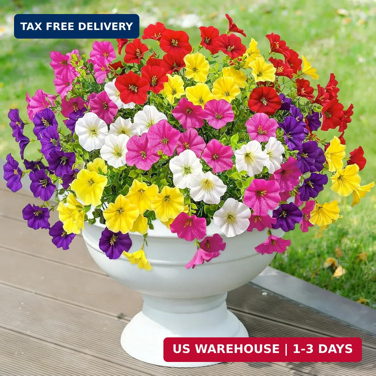 20 Bundles Artificial Flowers for Outdoors, Fake Flower UV Resistant Silk Mornin