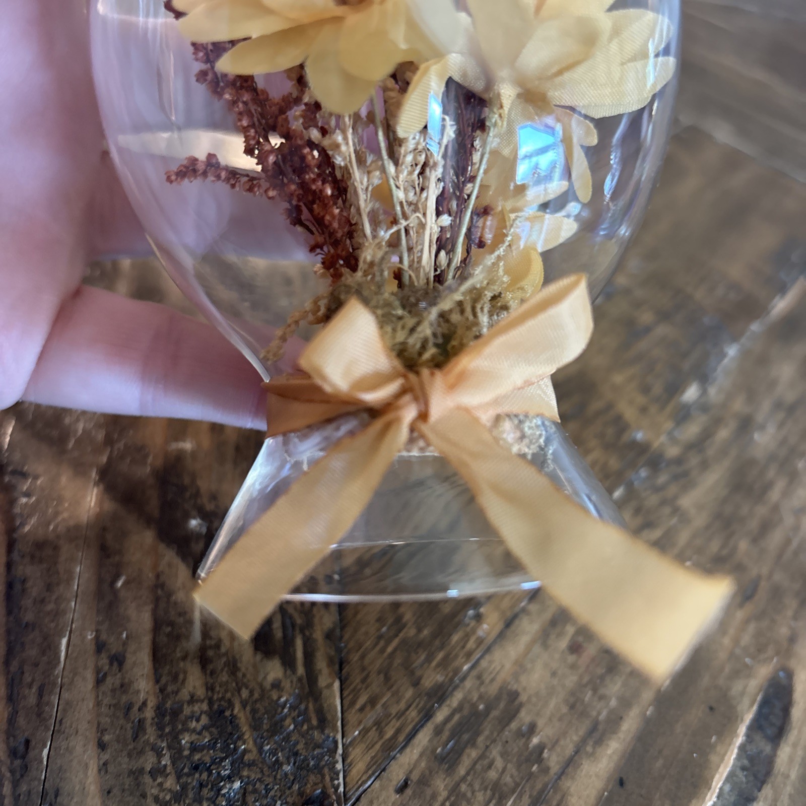 Vintage Dried Flowers Glass Bulb Cork Base
