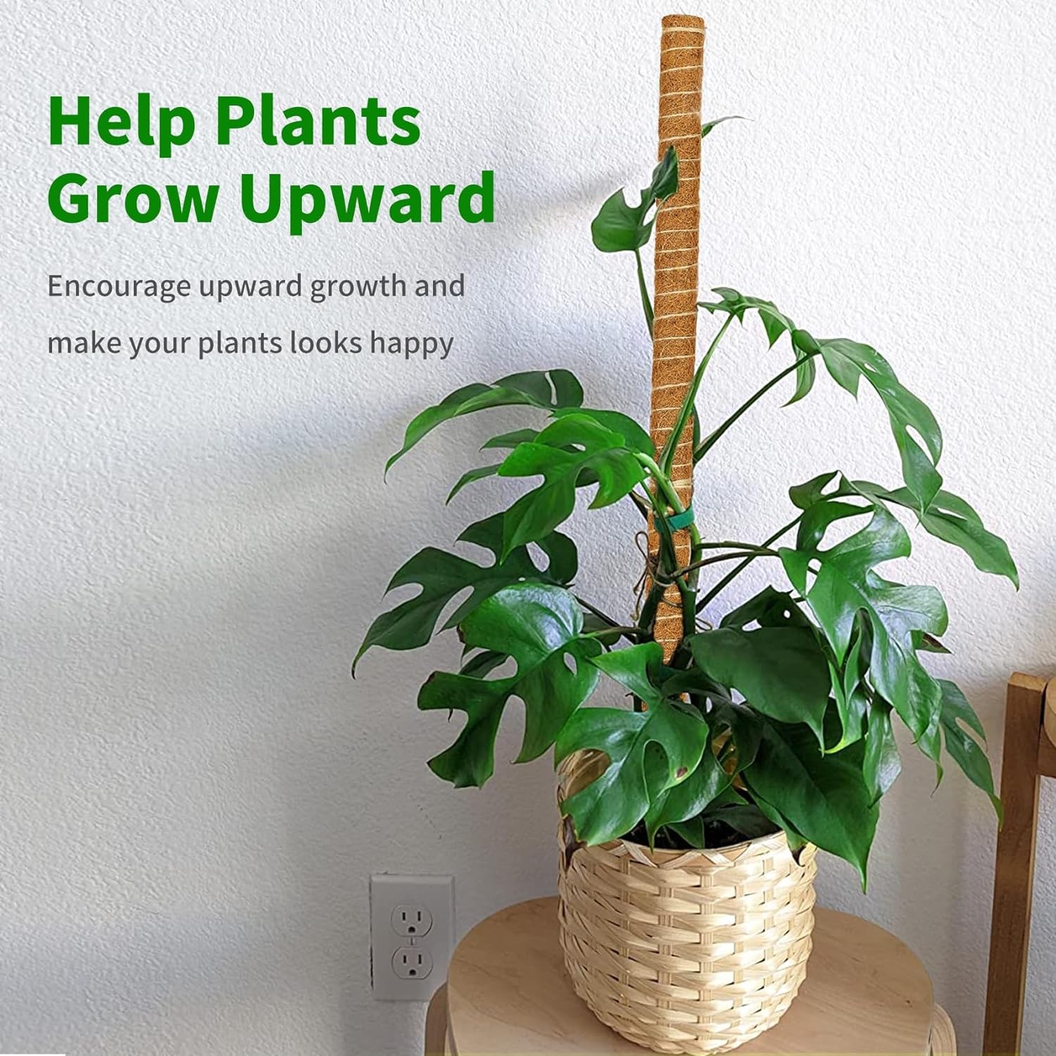 Moss Pole, 4 Pack 17Inch Monstera Plant Support Stackable Moss Poles for Plants,