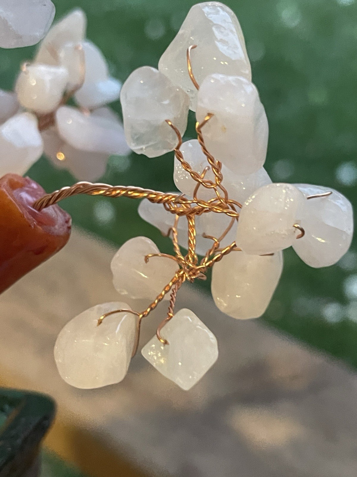 Natural Rose Stone Asian Style Bonsai Money Tree Pink Quartz Crystal Feng Shui