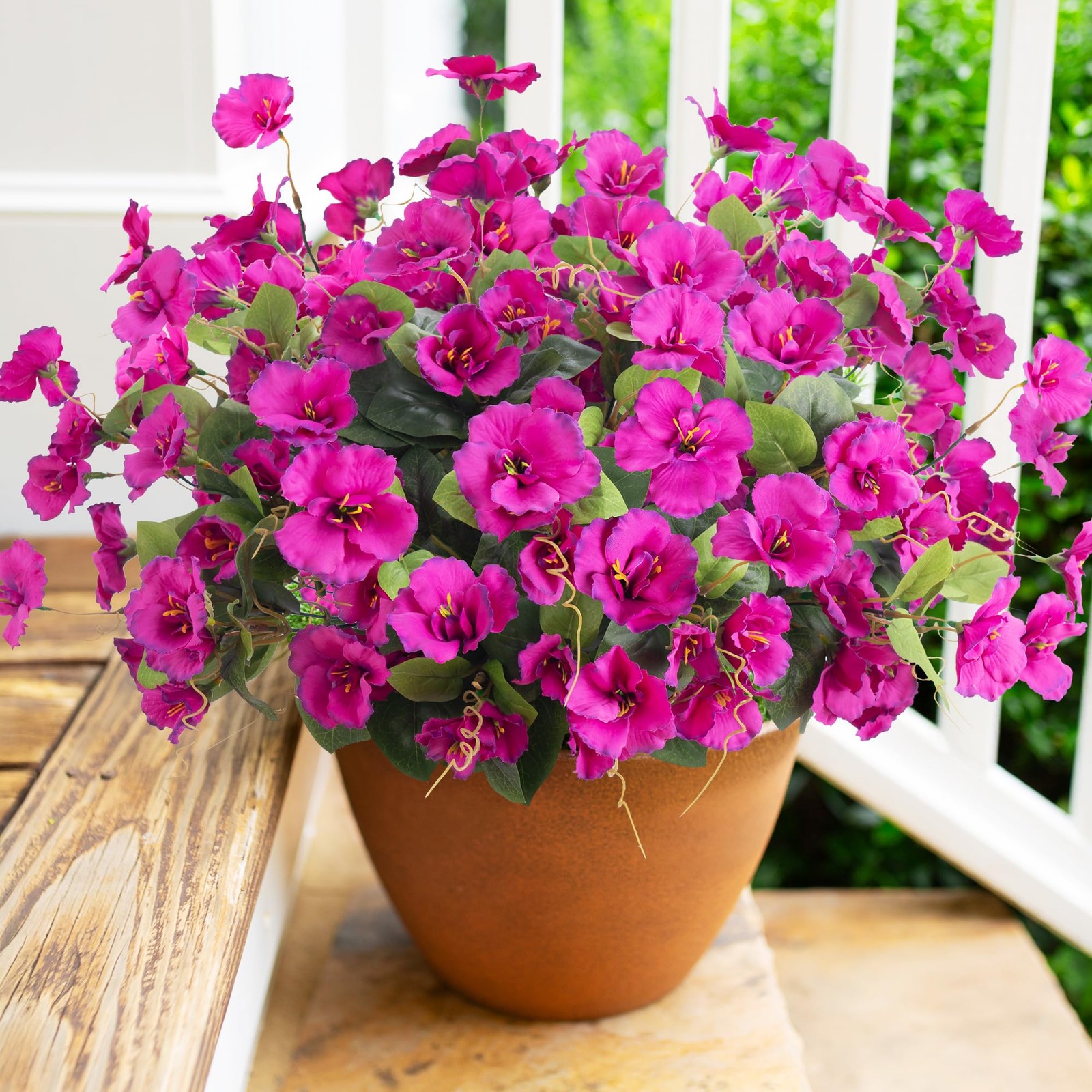 Fake Hibiscus Artificial Flowers for Outdoors Spring Summer Decoration, 6 Bun…