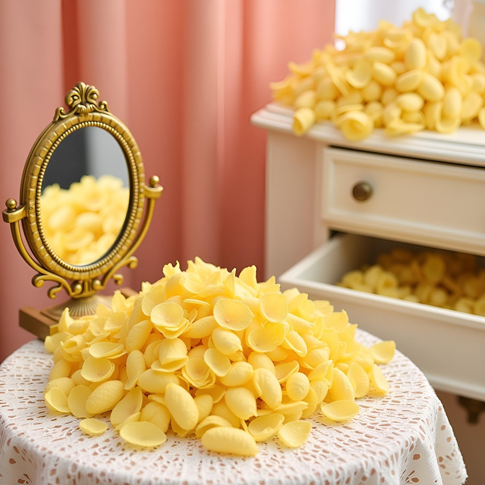 500PcsGold Artificial Silk Flower Petals Silk Rose Petals Fake Petals Emulati…