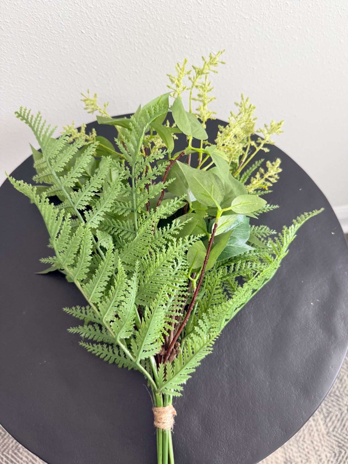 Pottery Barn Faux Wild Floral Bundle, 20″ Greenery With White Blossoms, New