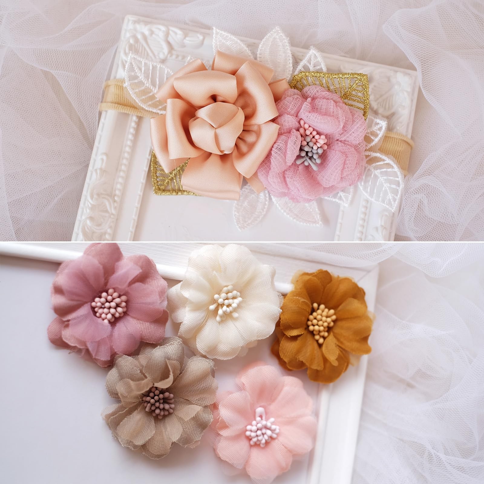 100 Pack Artificial Flower Stamen Kit, Mini Double Heads for DIY Floral Crafts