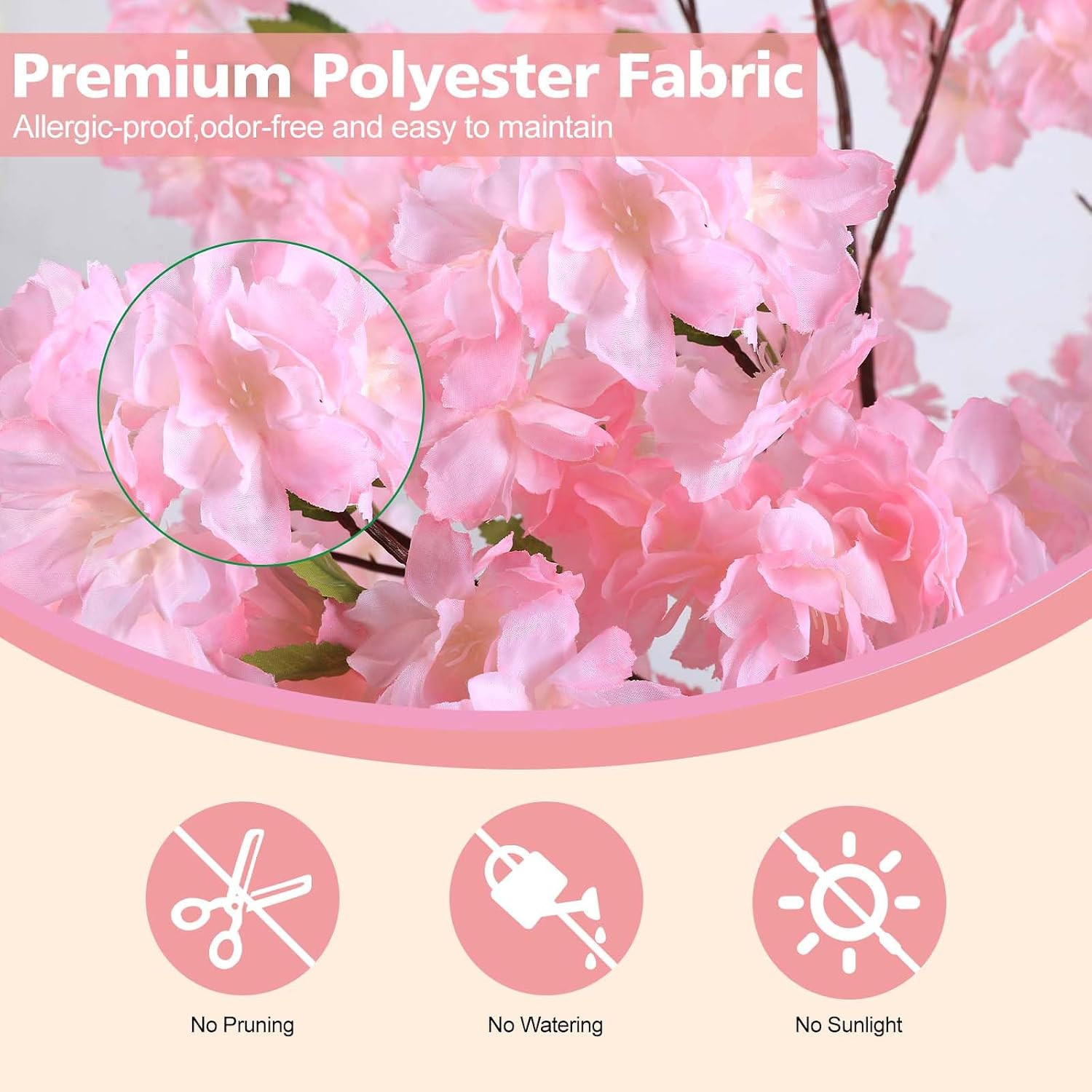 4FT Lifelike Pink Cherry Blossom Tree – Indoor/Outdoor Decorative Plant