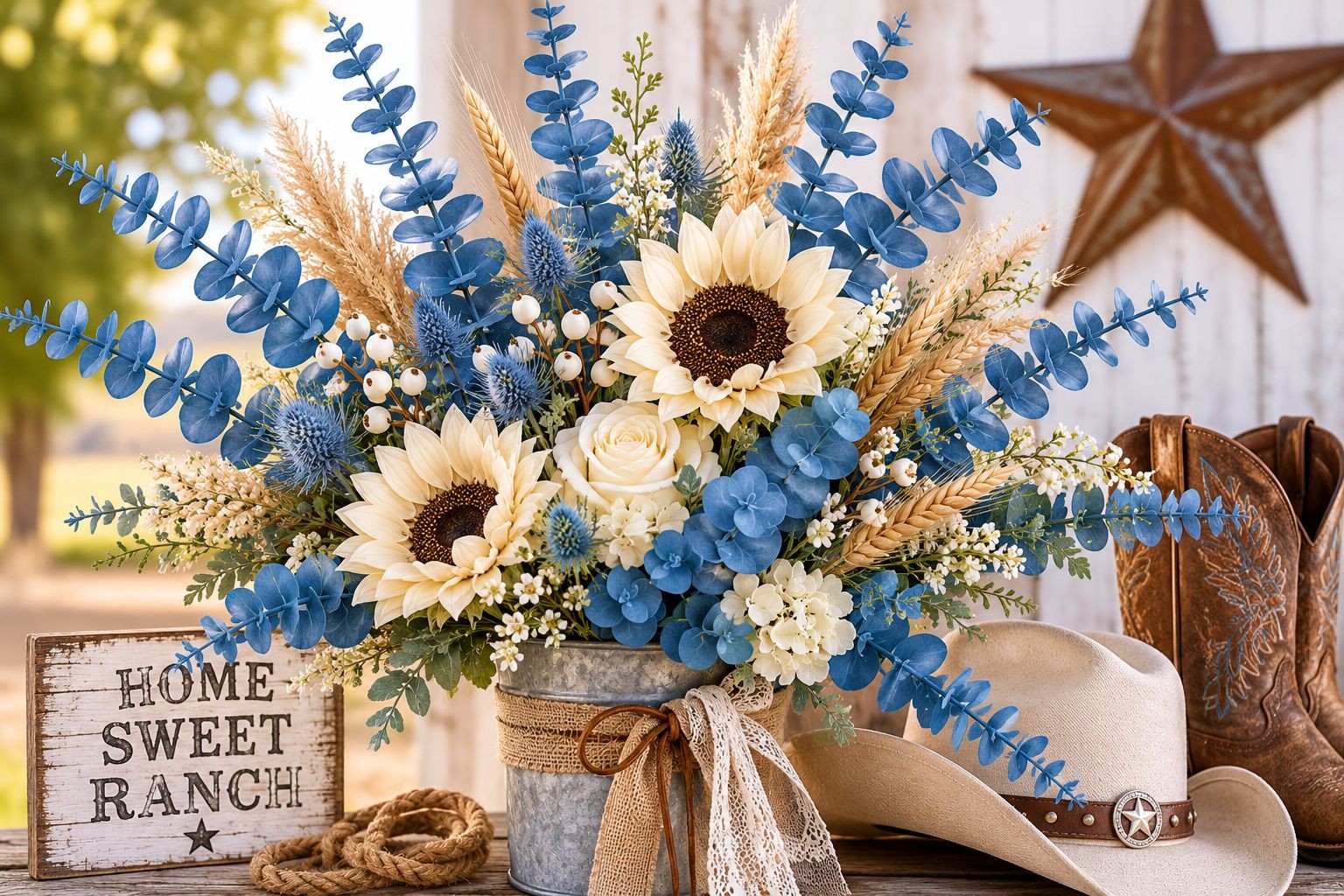 French Blue Eucalyptus Stems Blue Eucalyptus Greenery Faux Eucalyptus Coastal De
