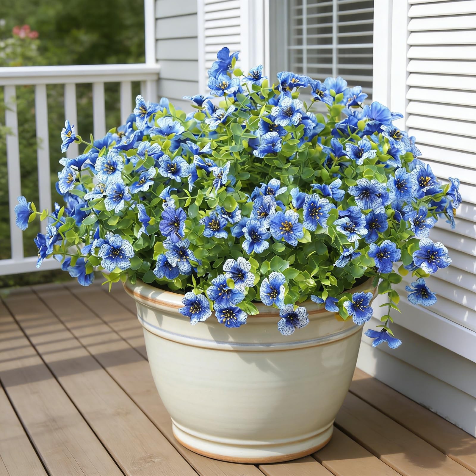 MENRU Artificial Flowers Blue