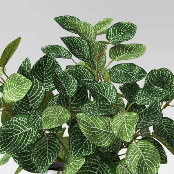 Mosaic Artificial Leaf in White Pot