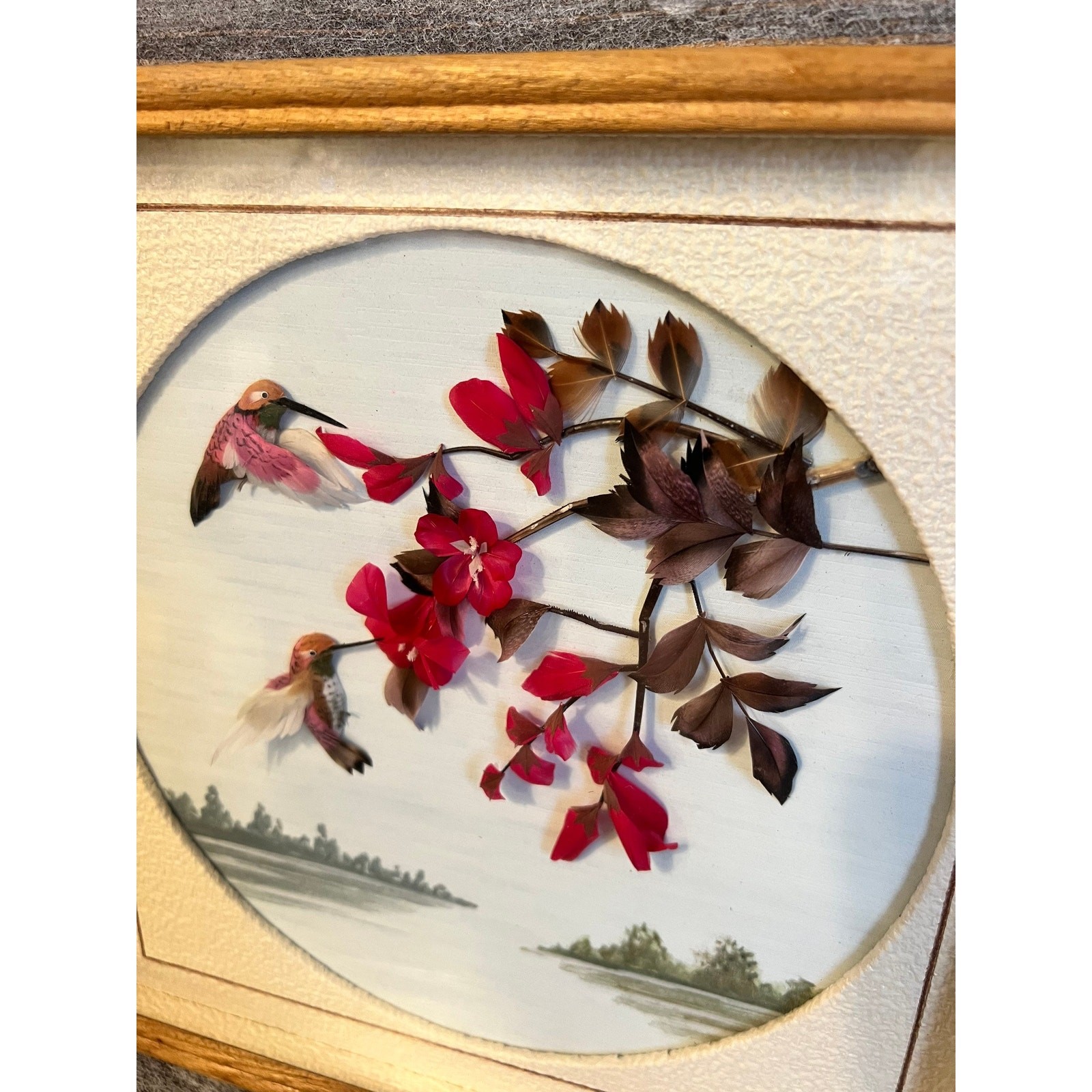 Framed Silk Art Hummingbird 3D Wall Decor (10×10)