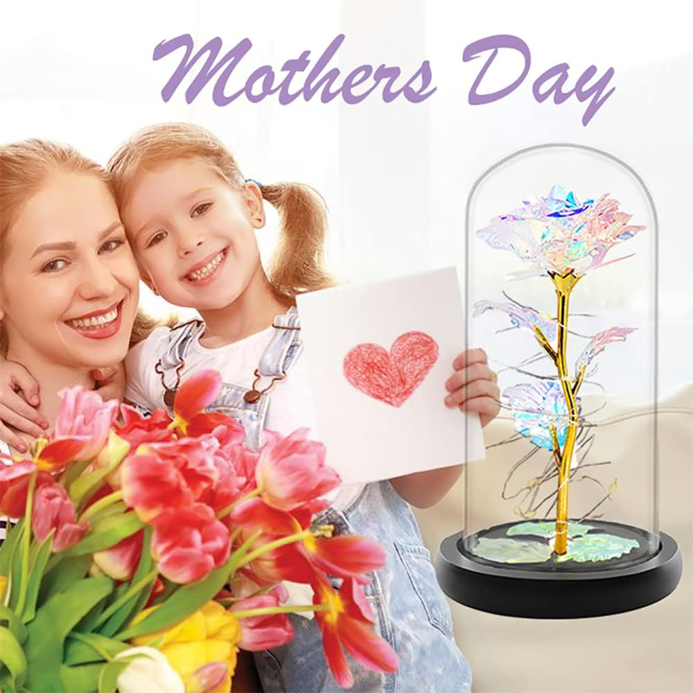 Mothers Day Rose Gifts for Mom, Birthday Gifts for Women Moms, Galaxy Crystal Li