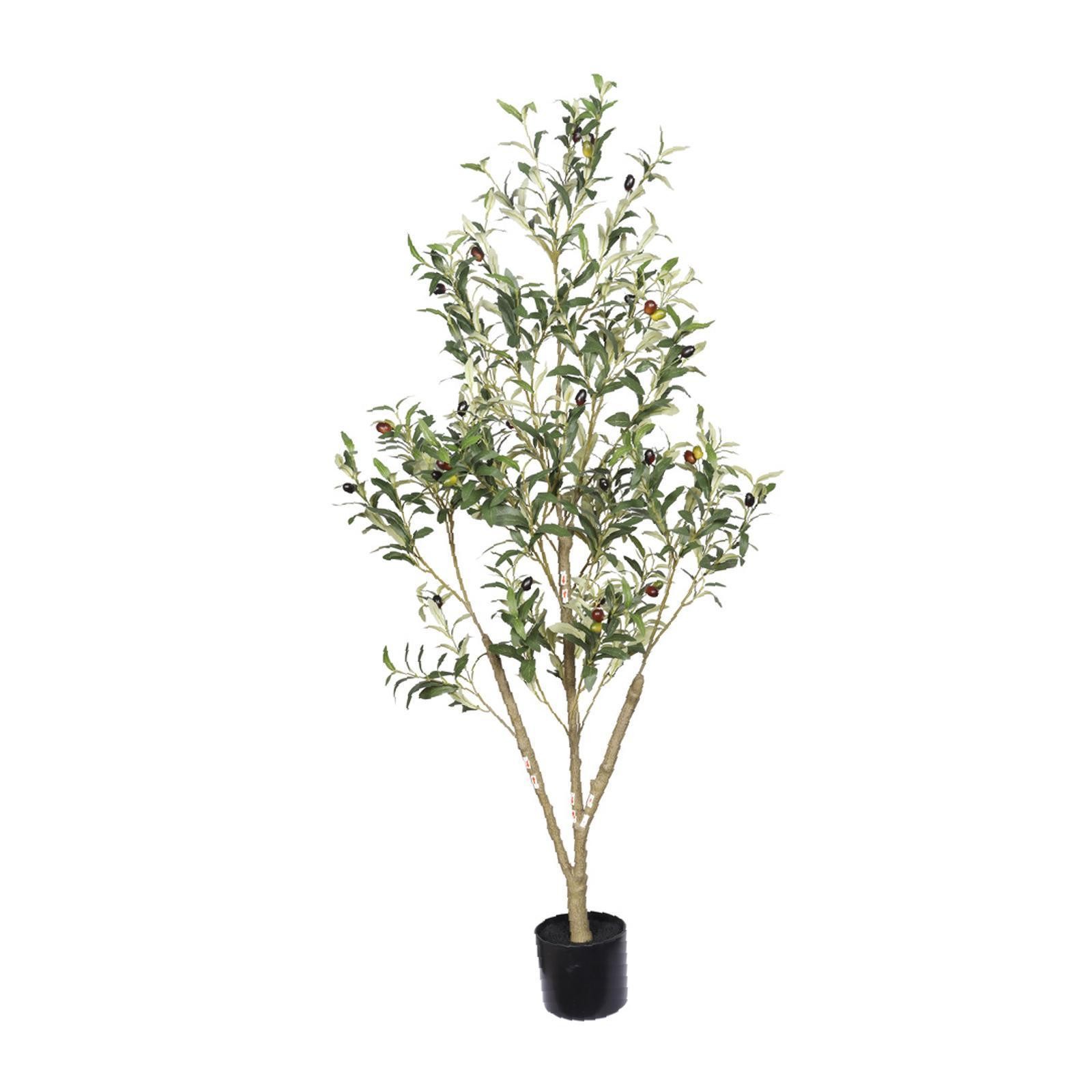 Lifelike Artificial Plants Olive Tree Extra Branches Faux Indoor Tree with Black