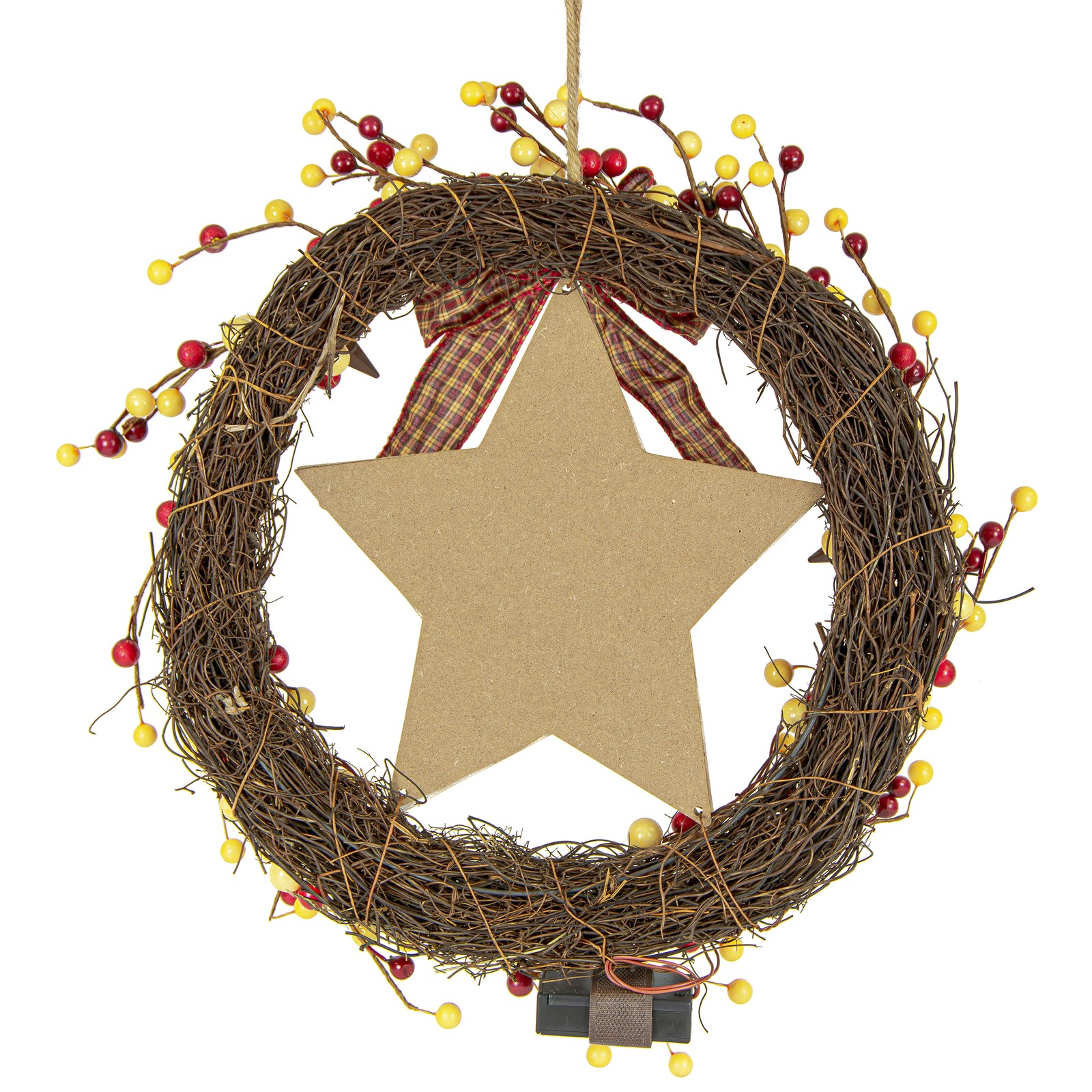 Illuminated “Bless This Home” Country Star Decorative Wreath 12″ x 12″
