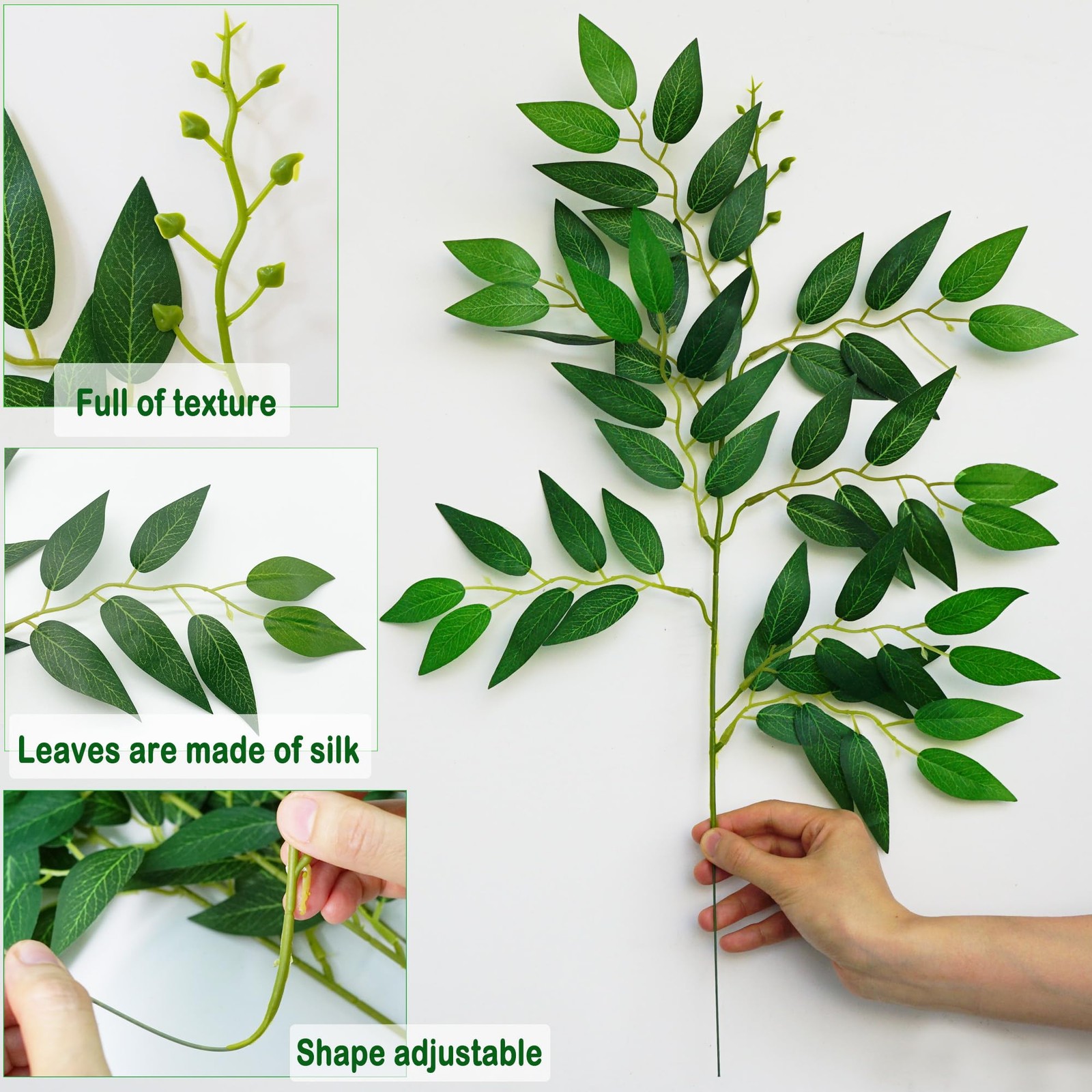 24PC Ruscus Greenery for Centerpieces Fake Leaves Decor Faux Greenery Stems