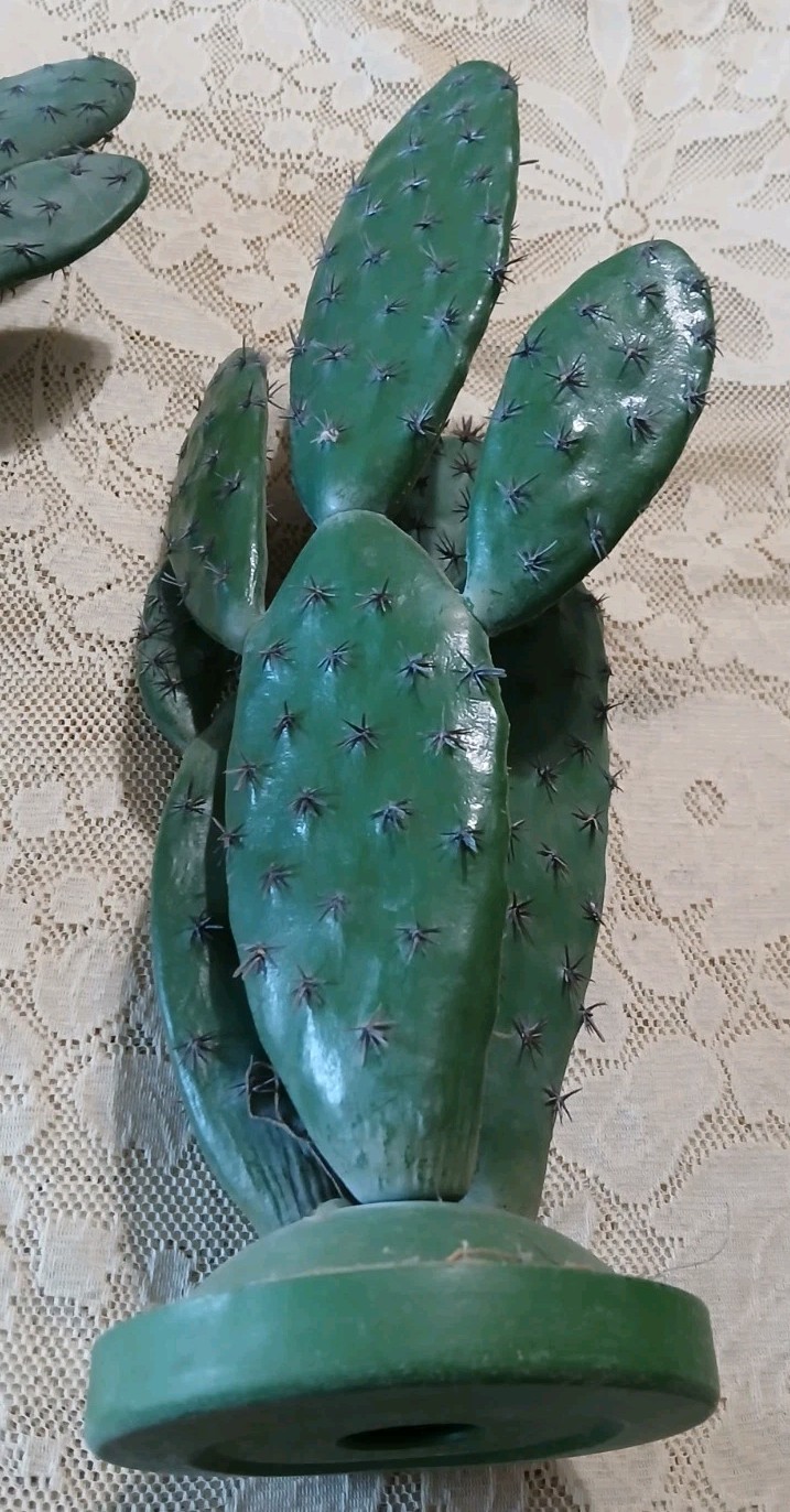 Artificial Cactus Plant 15 Inch Faux Desert Cacti Fake Plastic 70s 80s Vintage